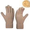 Ladies' Warm Knitted Gloves, Cycling Cold Resistant Double Layer Gloves