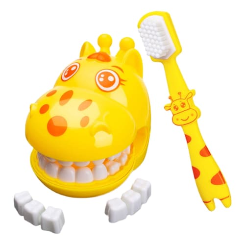 Teeth Model Toy - Toothbrush Toy, Scratch-Resistant Teeth Educational Toy | Soft Bristle Toy with Detachable Giraffe Shape, Preschool Educational Toy,