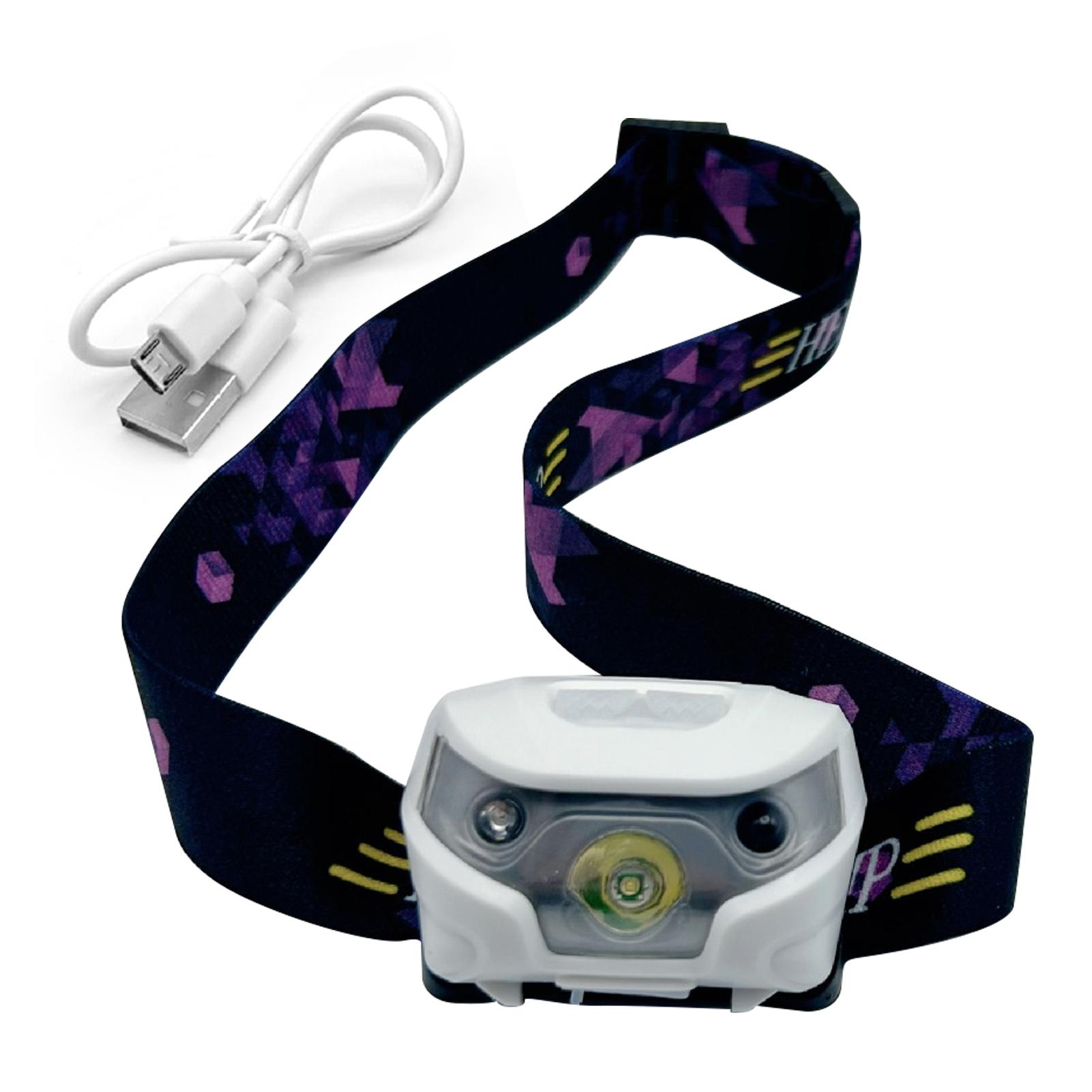 

Мини-фонарь со светодиодным ИК-датчиком движения, перезаряжаемый налобный фонарь, портативный фонарик для рыбалки, перезаряжаемый через USB, водонепроницаемый фонарь для кемпинга