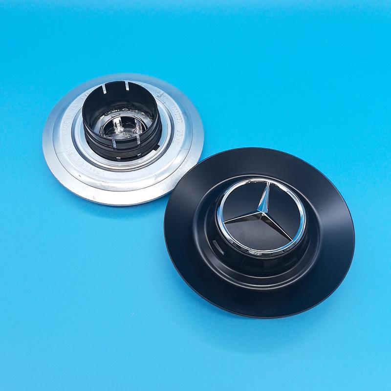 Mercedes C63 Schwarze Radnabenkappen – S600 Große galvanisierte Emblemkappen
