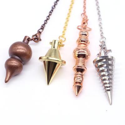 Metal Pendulum For Dowsing Divination Pendulos Spiral Cone Gold Color Copper Radiesthesia Pendulums Healing Pendule