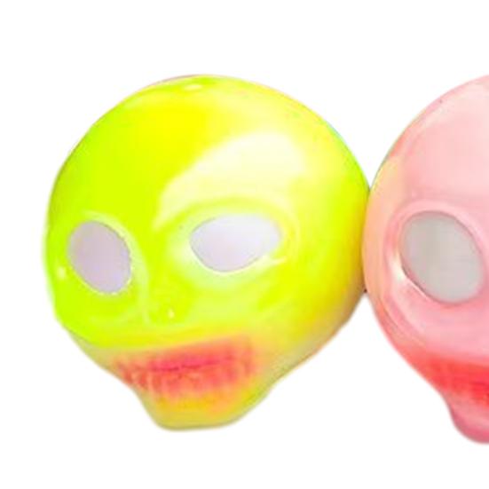 Luminous Skull Stress Ball Toy Anxiety Relief Glow-in-the-dark Squeeze Ball Sensory Toy Kids Teens Adults Portable Soft TPR Ball Pinch Fidget Toy
