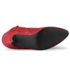 Allegra K Women's Red Zippered Ankle Boots with Stiletto Heels, Size 25.0 cm