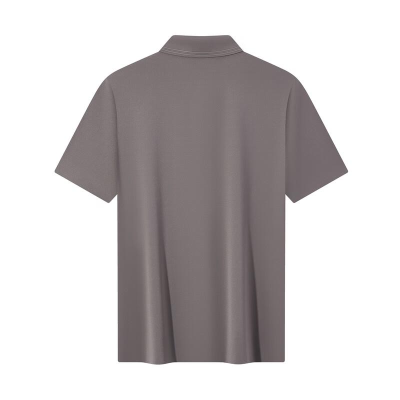Qipai Men's Seamless Mulberry Silk Blend Short-Sleeve Polo Shirt