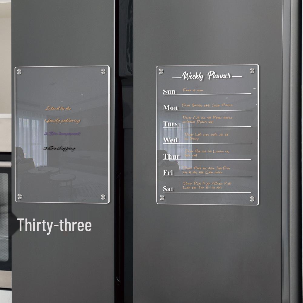 3D Magnetic Acrylic Weekly Planner Erasable Memo Board for Refrigerator