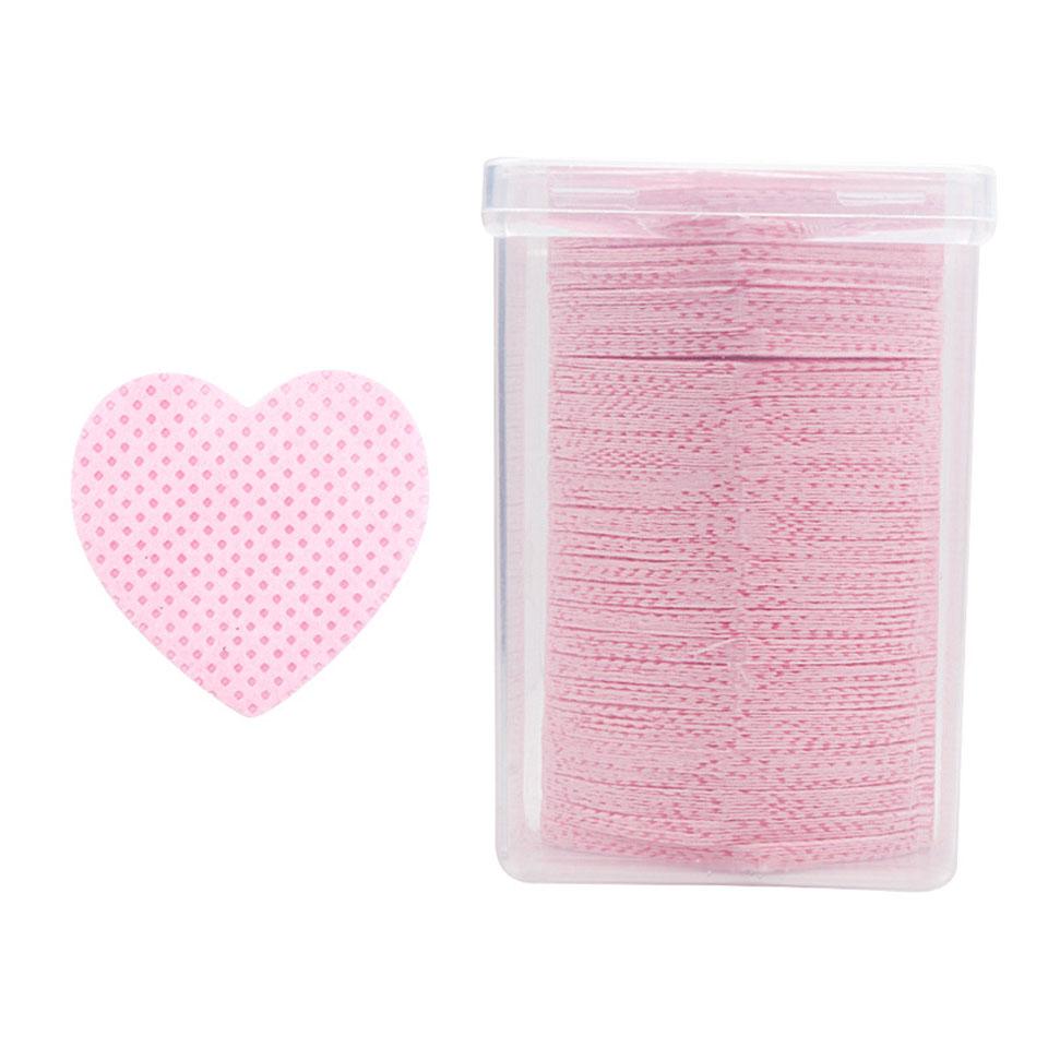 200 Pieces/Box Heart Lint Free Nail Wipes Cute Cotton Pads Nail Polish Manicure Remover Cleaning Eyelash Extention Tools