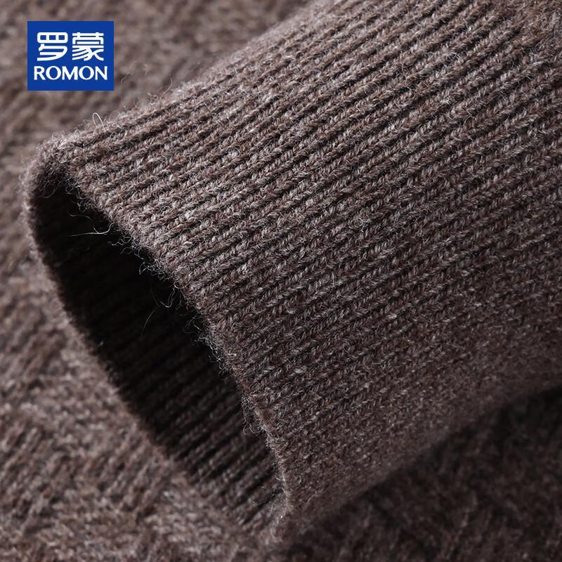 ROMON Men's Luxury Yak Down Wool Blend Half-High Collar Sweater