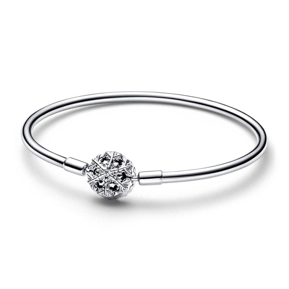 925 Sterling Silver Asymmetric Star T-bar Snake Chain Bracelet Fit Women Bead Charm Jewelry