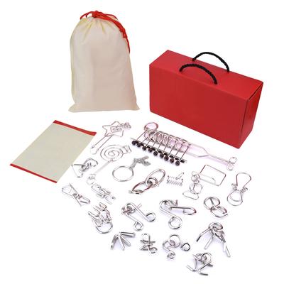 20 Stück Metalldraht-Puzzles Set IQ-Puzzle Denkspiele Gehirntraining Lernspielzeug Drahtpuzzle