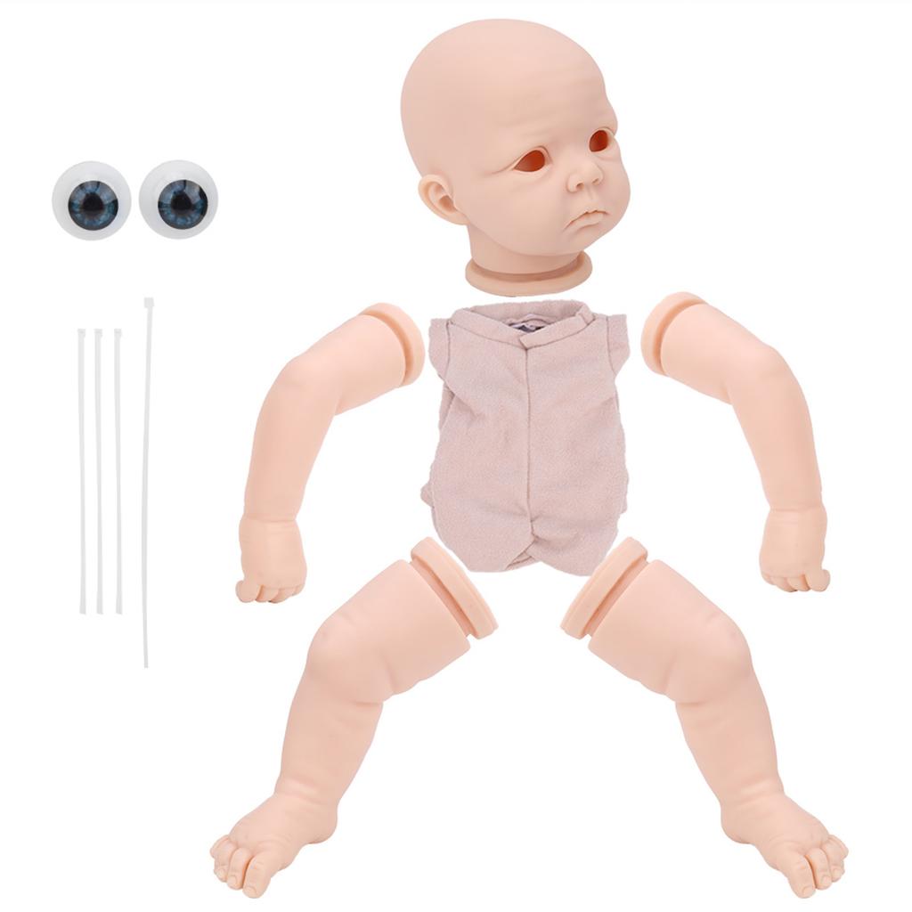 21inch Reborn Doll Kit Unpainted Large Eyes DIY Baby Girl Doll Parts Adorable Child Gift