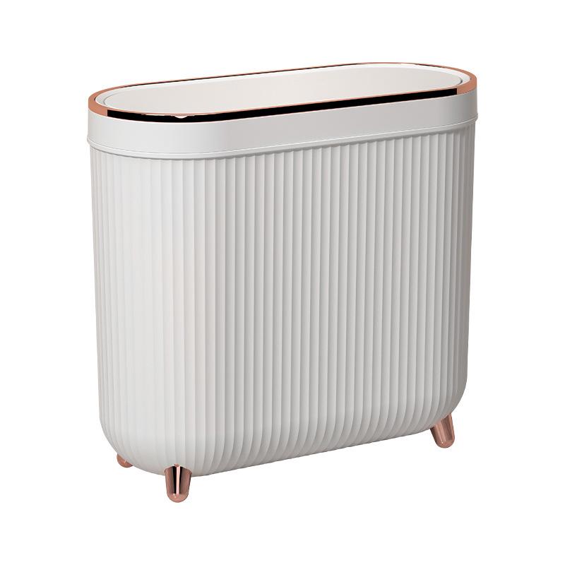 Luxury Narrow Bathroom Waste Bin with Lid - Sealed for Bedroom, Living Room, and Bathroom Use