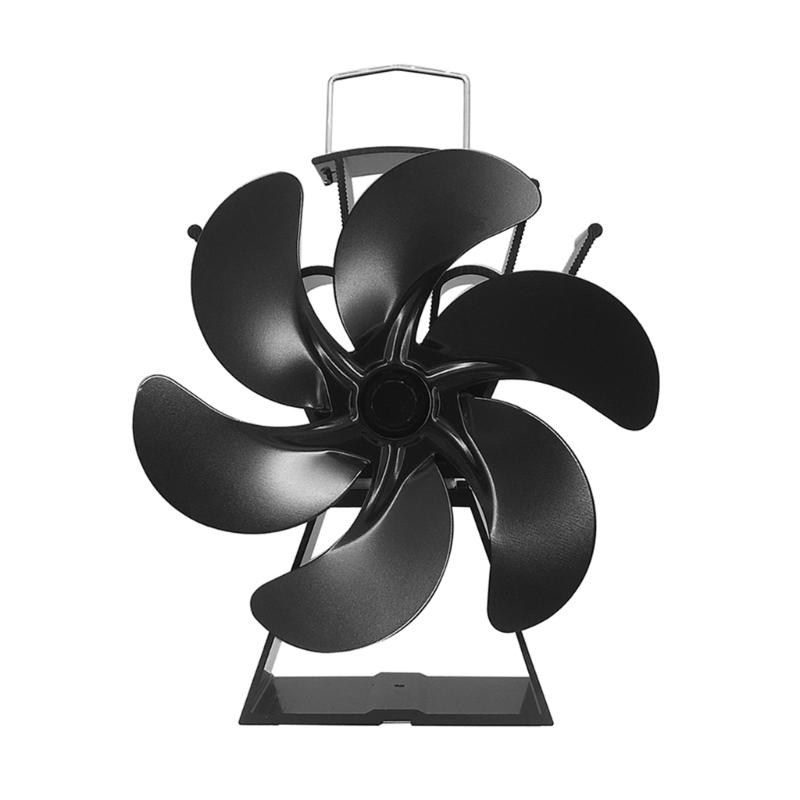6 Blade Fireplace Heat Distribution Stove Fan Log Stove Thermal Power Quiet