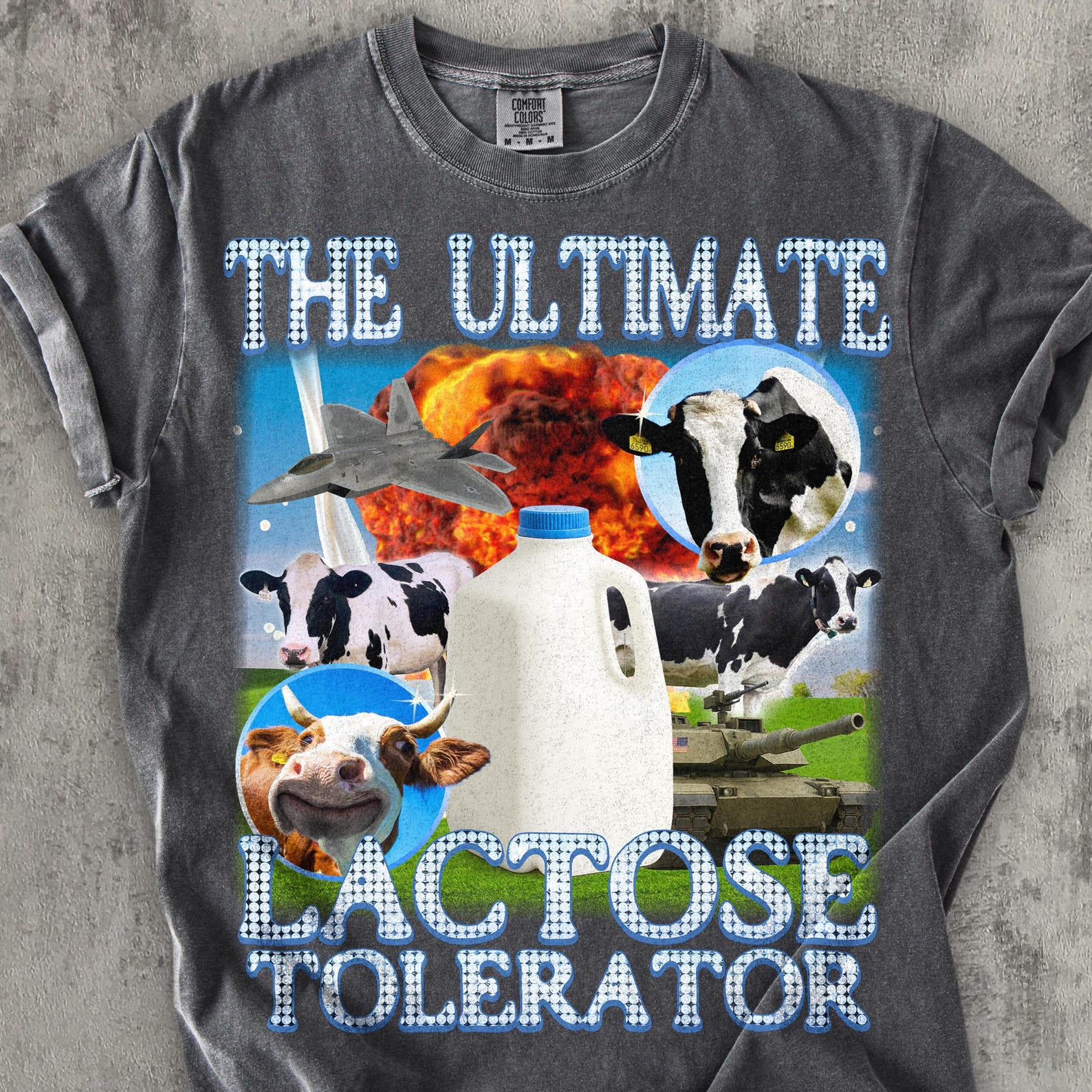 The Ultimate Lactose Tolerator Funny Cow T shirt, Meme Shirts, Unhinged Clothes, Milk Shirt, Gag Gifts, Comfort Colors, Ironic Tee S
