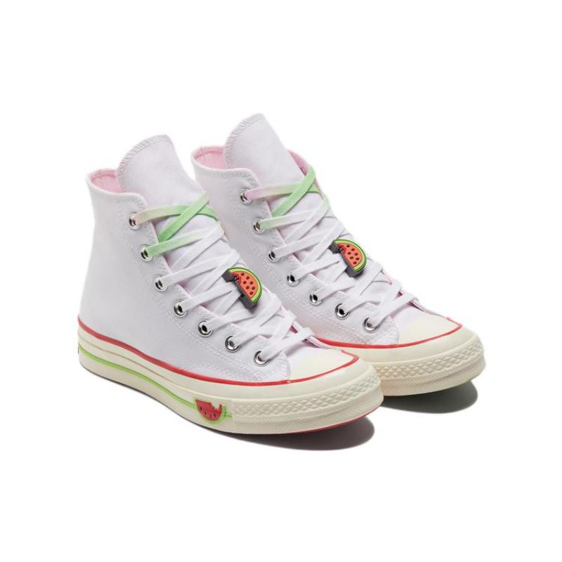 Converse 1970s Chuck Taylor All Star Watermelon Trend High-Top Canvas Shoes Unisex White with Pink