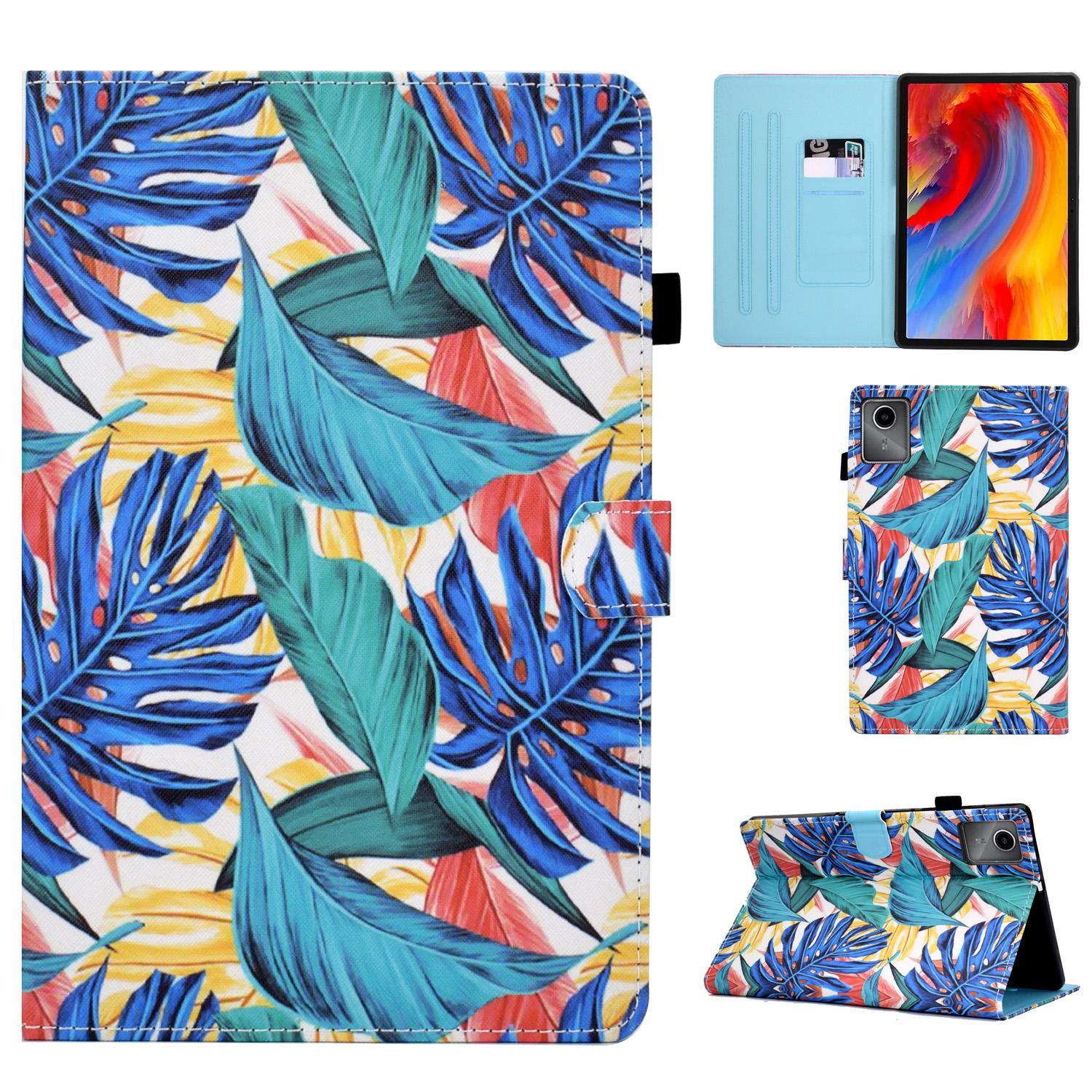 

Чехол для Lenovo Xiaoxin Pad 11 2025, кожаный чехол для планшета с принтом и держателем для карт Leaves