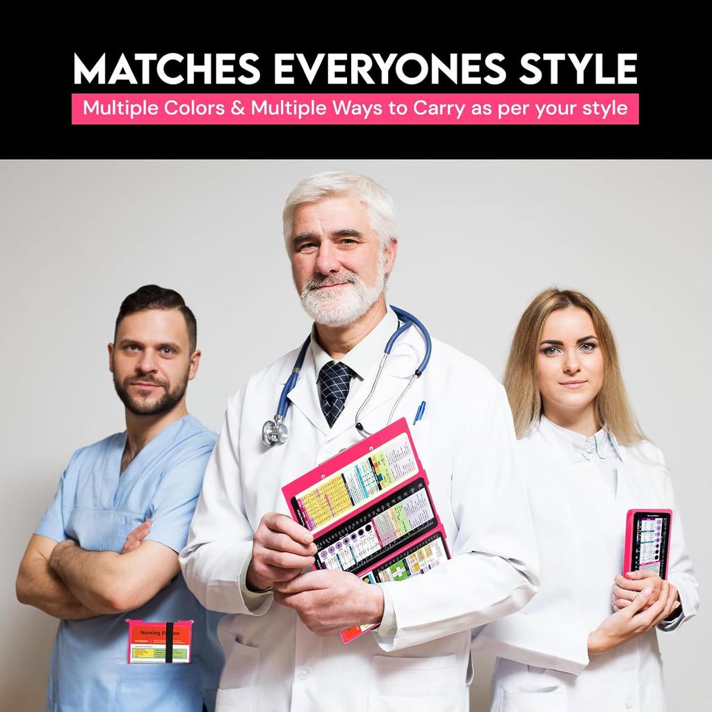 Nursing Clipboard with Nursing and Medical Edition Cheat Sheets 3 Layers Aluminum Foldable Nurse Clip Board Nursing Student Essentials - Foldable