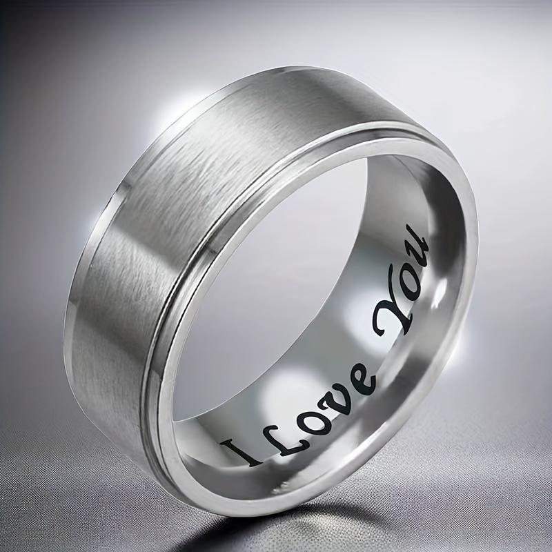 

I Love You Engraved Stainless Steel Ring for Men - Perfect for Valentine s Day, Engagement, Wedding 8