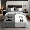 Grey White Couple Style Duvet Cover set Luxury Romantic Theme Soft Bedding cover Couple Valentine's Day Gifts Quilt cover set