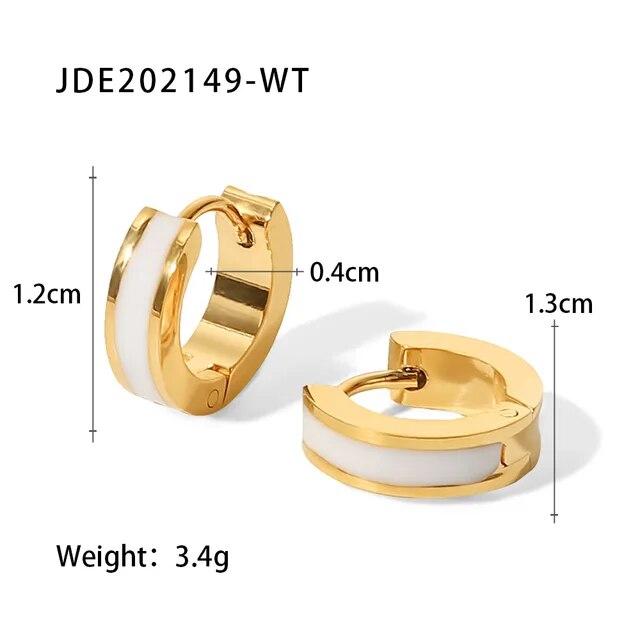 Colorful Enamel Stainless Steel Round Studs Earrings 2023 Stylish Charm Fashion Jewelry Women