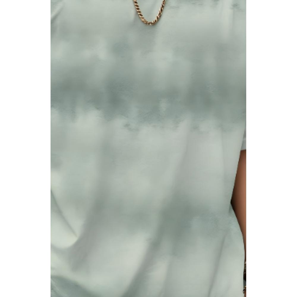 Fashionable Round Neck T-shirt for Boys and Girls. Clean Tie-dyed T-shirt Short-sleeved Fabric. Absorbs Sweat and Does Not Stuffy.
