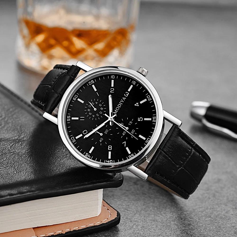 Luxury Leather Strap Analog Watches Men Business Wrist Watch Ultra Thin Quartz Wristwatch Clock Men Women Casual Simple Watch