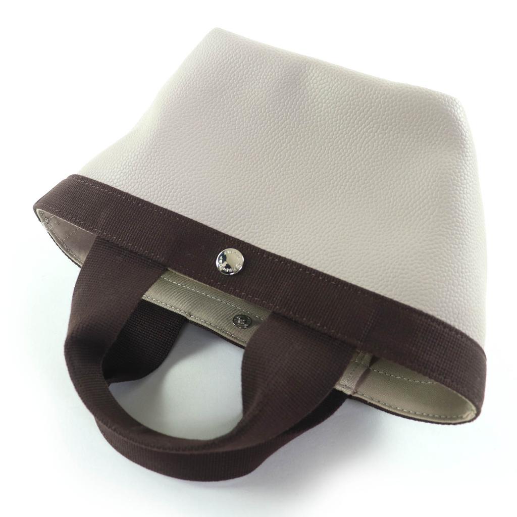 Excellent Herve Chapelier Handbag Lux Boat-shaped Tote Bag Beige 701Gold Plated Used