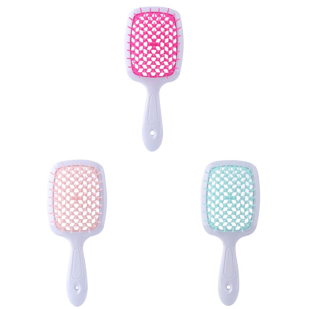 Puszysty grzebień do modelowania, siatkowy grzebień fryzjerski, wygładzający włosy, grzebień w kształcie plastra miodu, plastikowy grzebień do masażu, suchy i mokry, pusty grzebień