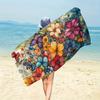 Watercolor Flower Butterfly Beach Towel Single Sided 2D Print Quick Dry Microfiber Towel for Beach Pool Bath Boho Aesthetic Vibe