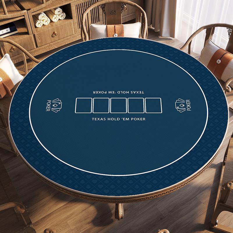 Texas Hold'em Round Poker Table Cloth - Stain-Resistant, Non-Slip Crystal Velvet