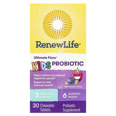 Ultimate Flora, Probiotic for Children, Berry Flavor, 3 Billion Live Cultures, 30 Chewable Tablets