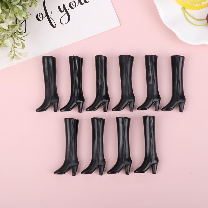 

5 пар кукольной обуви, сапоги, белые, черные, украшения для кукол, детские игрушки для самостоятельной игры, подходят для кукол 30 см, 1/6 кукол чёрный