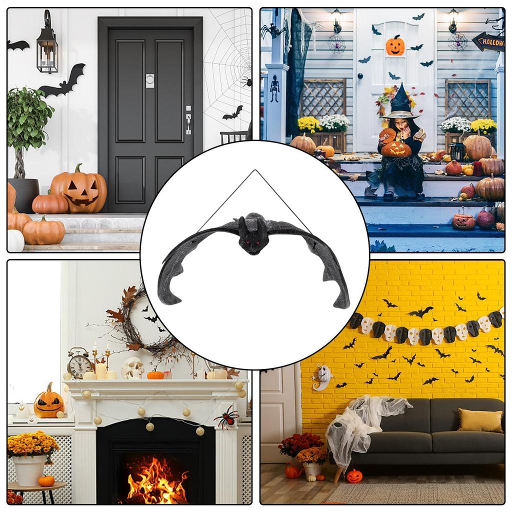 Bat Decor Realistic Bat Pendant Haunted House Props Halloween Ornament for Bedroom Garden Window Living Room Porch Classroom