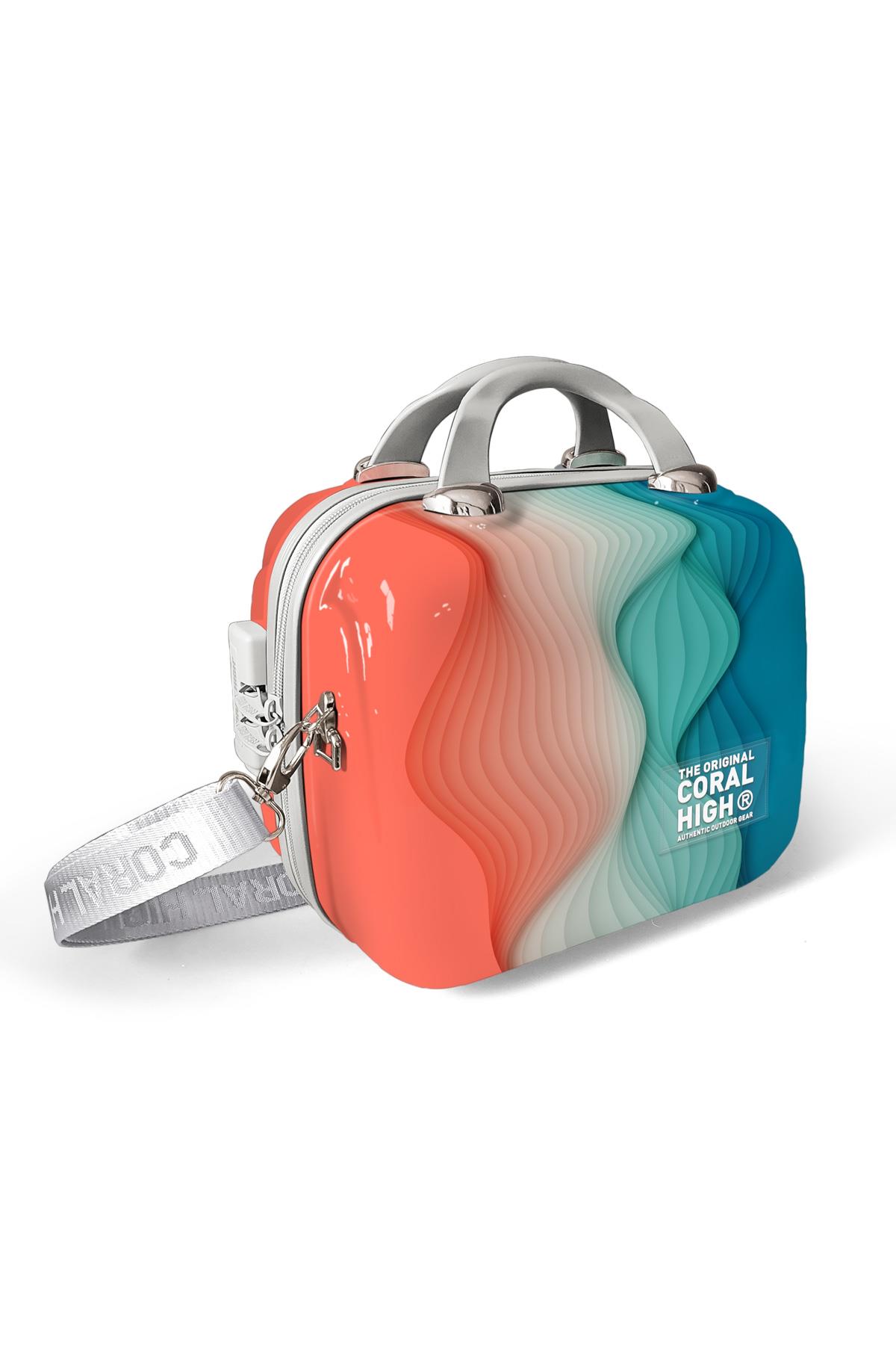 

Coral High Colorful Patterned PC Makeup Bag with Shoulder Strap 16804