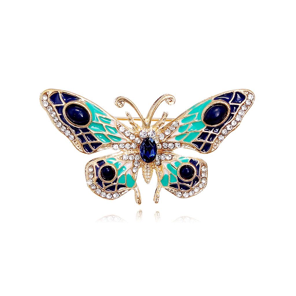 Trendy European-American Style Colorful Drip Oil Butterfly Brooch - Fashionable Animal Corsage and Clothing Accessory.