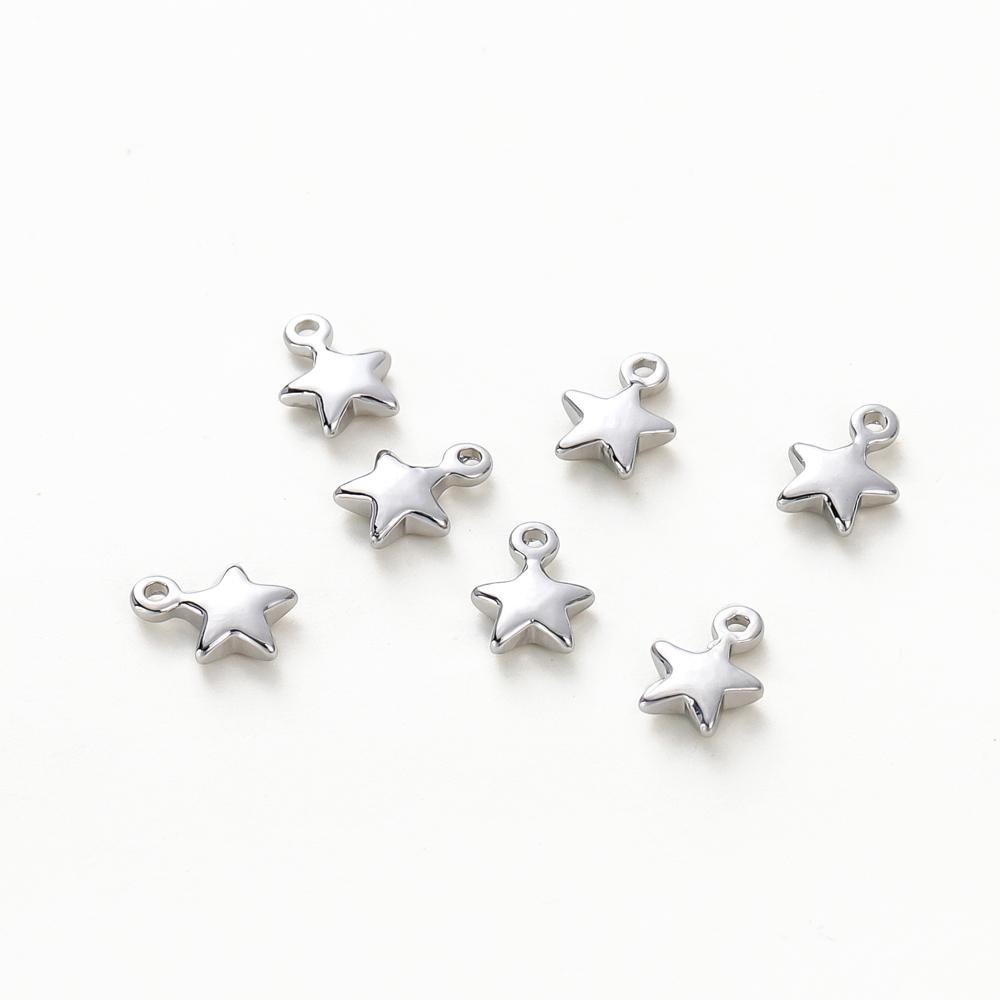 20 Stück 14K 18K Goldfarben Beschichtetes Messing Mini Sterne Herz Anhänger Für Schmuckherstellung Handgemacht DIY Ohrring Charms Finding Component
