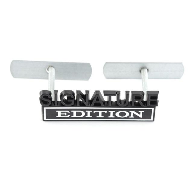 1Pc 3D Metal SIGNATURE Edition Logo Car Front Grille Badge Side Fender Rear Trunk Emblem Sticker Decal