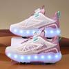 Scarpe da ginnastica Binle Bird Luminous con rotelle per bambini: Scarpe da ginnastica sportive removibili a quattro ruote per ragazzi e ragazze