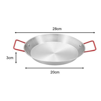 Leicht zu reinigende Paella-Schüssel Servierplatte Edelstahl-Bratpfanne