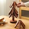 Foldable Wooden Trivets Anti Scald Insulation Pads Multifunctional Christmas Tree Coaster  Kitchen