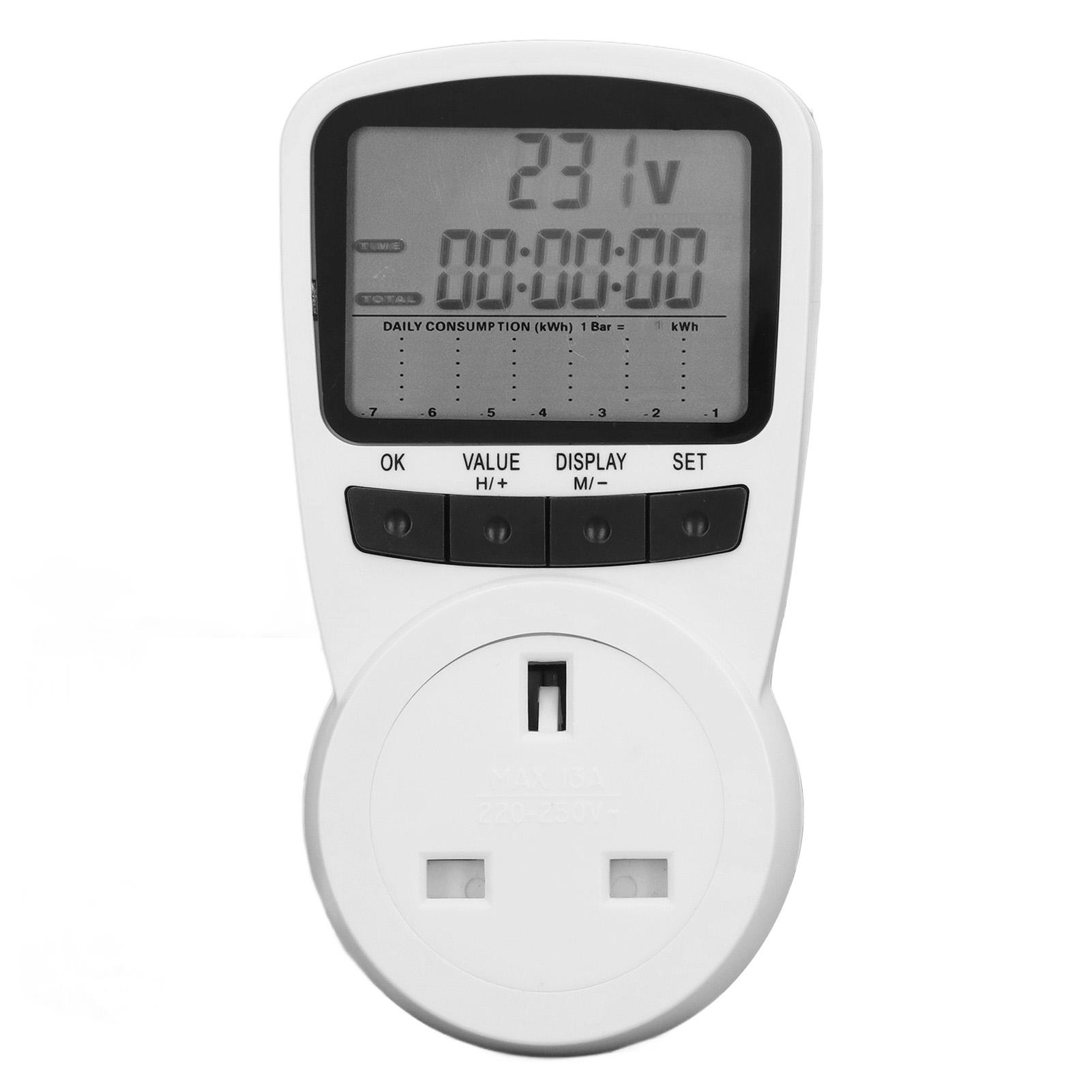 

Монітор споживання електроенергії Вставний лічильник потужності Електрична потужність Ват Вольт Амперметр