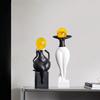 Resin Handicraft Black and White Color Match Abstract Art Figures Female Body Decorative Figurines Home Decoration Accessories