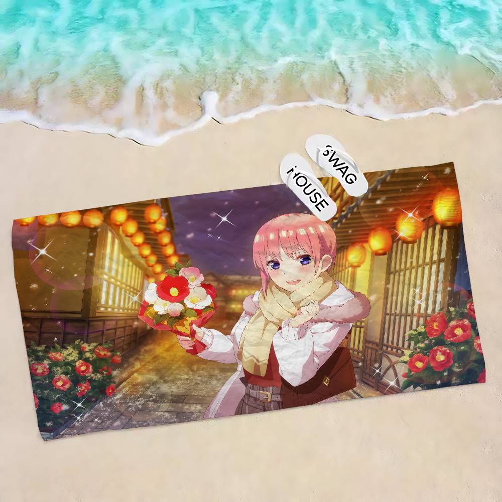 

Anime The Q-Quintessential Q-Quintuplets Microfiber Printed Beach Towel Mountain Climbing Swimming Running Absorbent Soft Towel W30*H60(CM)