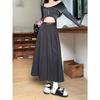 Vintage College Woolen Pleated Skirt Women's Autumn and Winter High Waist Skirt Versatile Umbrella Skirt Medium and Long Skirt