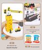 Wooden Train Toy Set with Tower Crane for Kids - Educational Assembly Playset