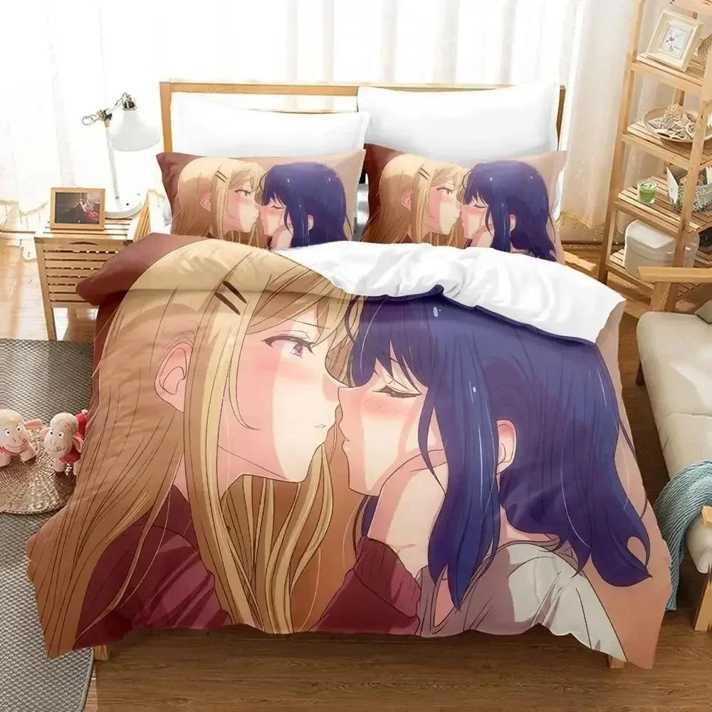 Adachi and Shimamura Bedding Set Cartoon Anime Three-piece Set Adult Kid Bedroom Duvet Cover Sets Comforter Bedding Sets Luxury