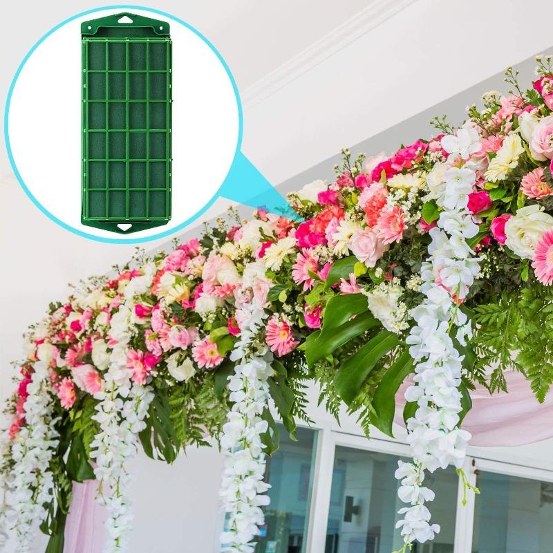 2pcs Rectangular Floral Foam Cage Flower Stand Plastic Net Table Wall Hanging Decoration Special Shaped Flower Arrangement Mud