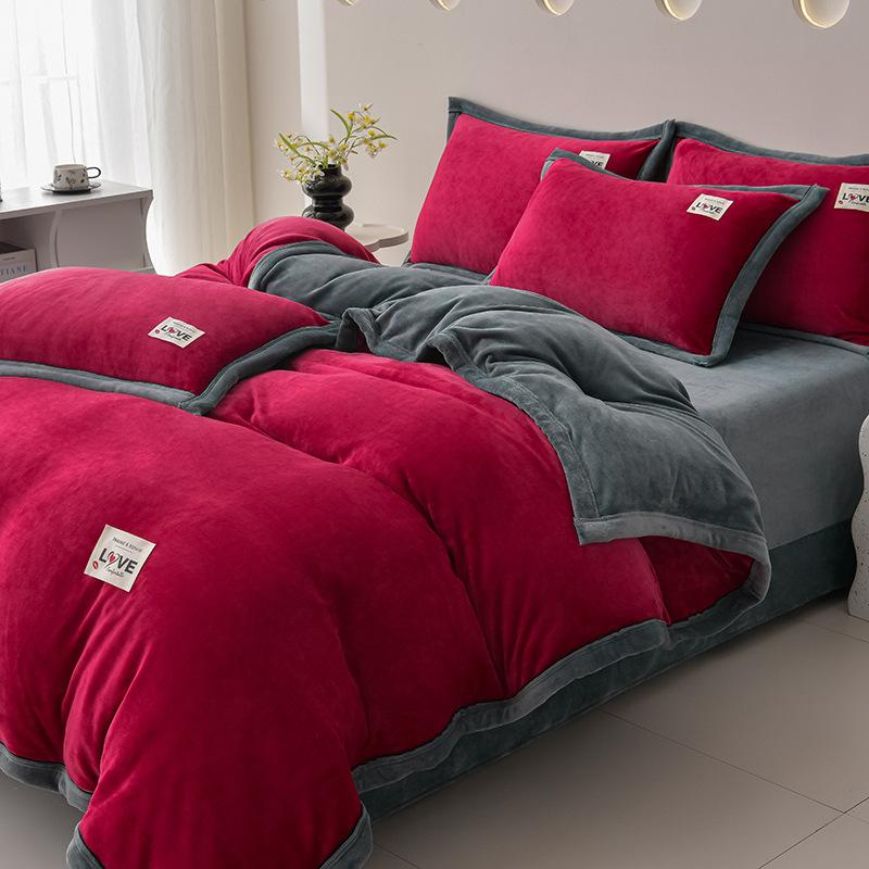 Four-Piece Set Of High-Gram Milk Fleece,4-Pcs Set Of Thickened Milk Fleece,4-Pcs Set Of Maternal And Infant Grade Farley Fleece, Class A