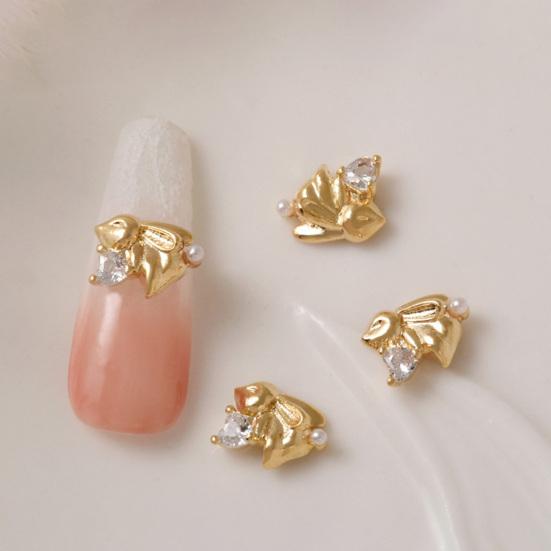 2Pcs Nail Sparkling Decor Non-falling Shining Three-dimensional Art Dazzling DIY New Year Nail Art Bunny