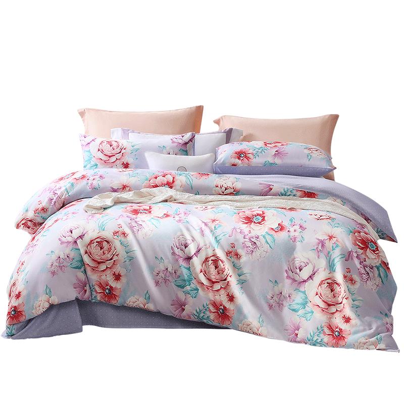 Fuanna 100% Cotton Flannel 4-Piece Bedding Set 203x229cm