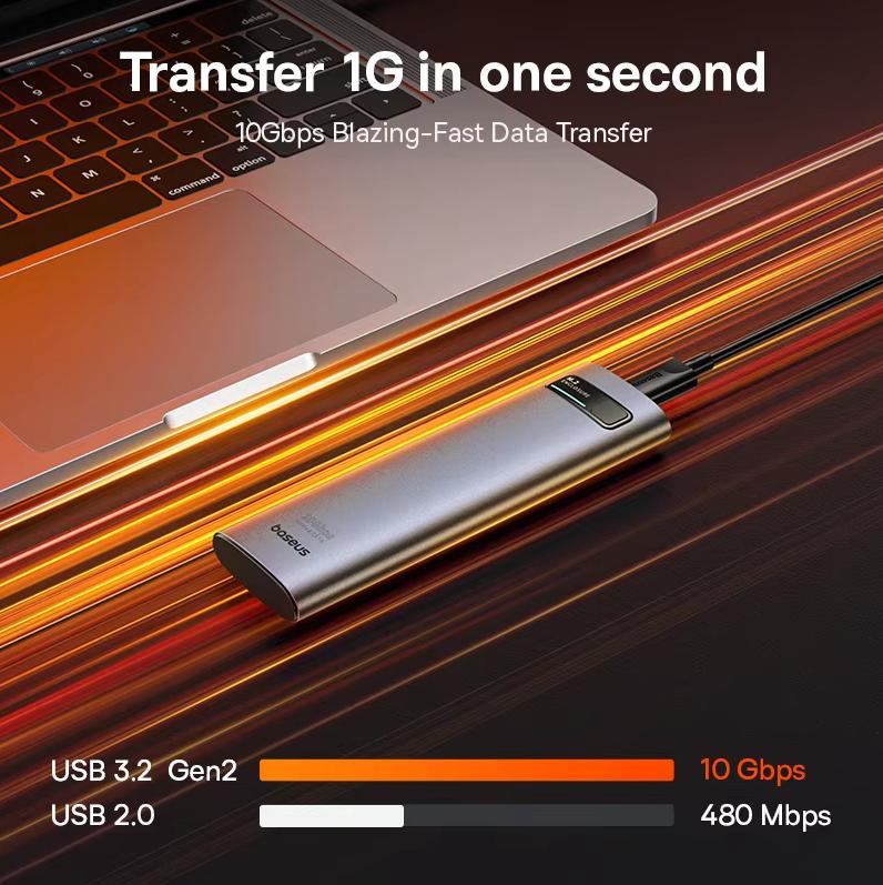 Baseus M.2 Dual Protocol Hard Disk Box Type-C/USB3.2 External Mobile M2 Hard Disk Box SSD Solid State Universal Apple Laptop